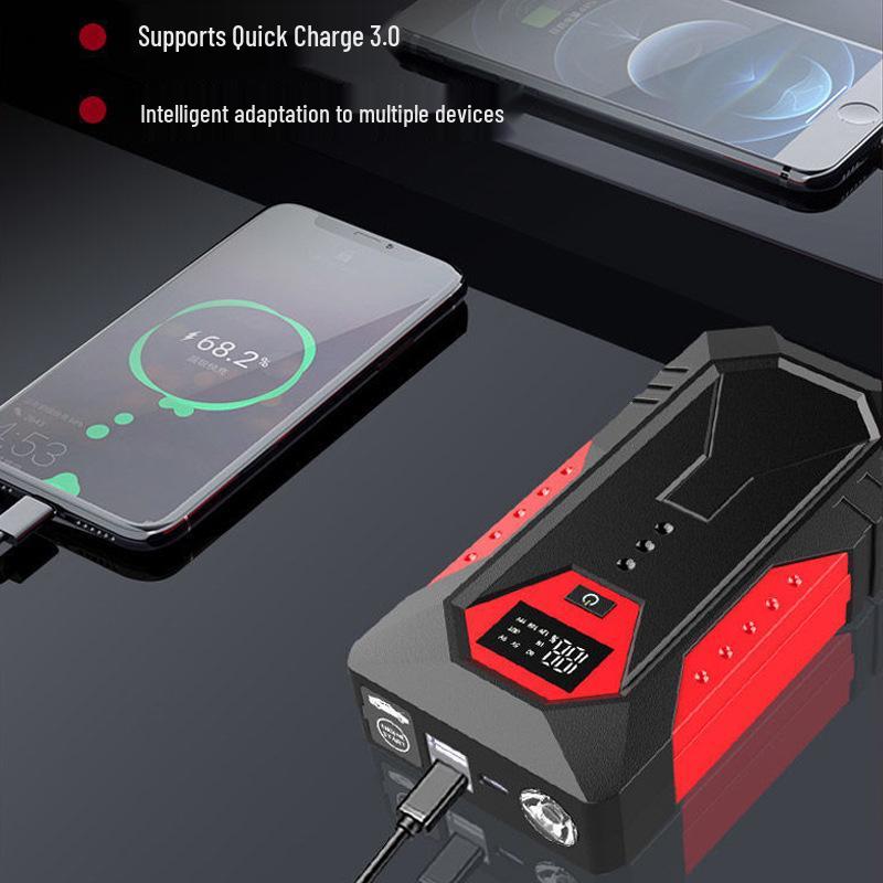 12В Автомобильный пуско-зарядное устройство и Power Bank - Аварийный аккумулятор большой емкости