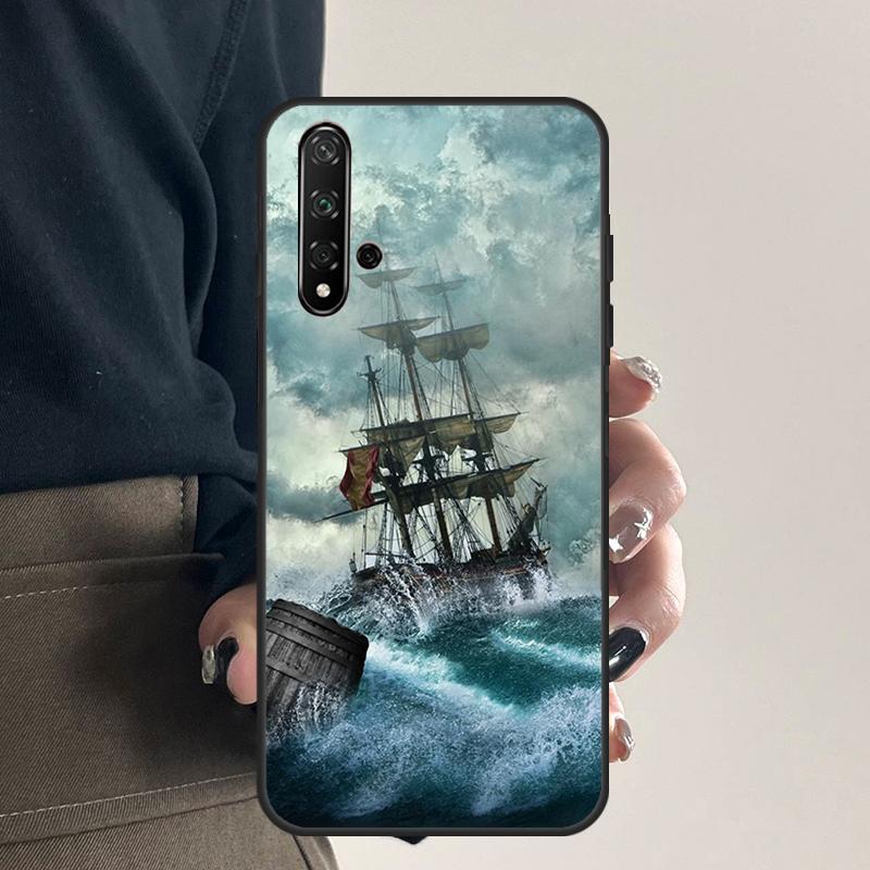 Ships Paintings For Huawei Nova 12i 11i 8i 12s 9 10 SE Y91 Y90 Y60 Y70 Y72 Y61 P20 P40 P30 Lite P60 Pro Case