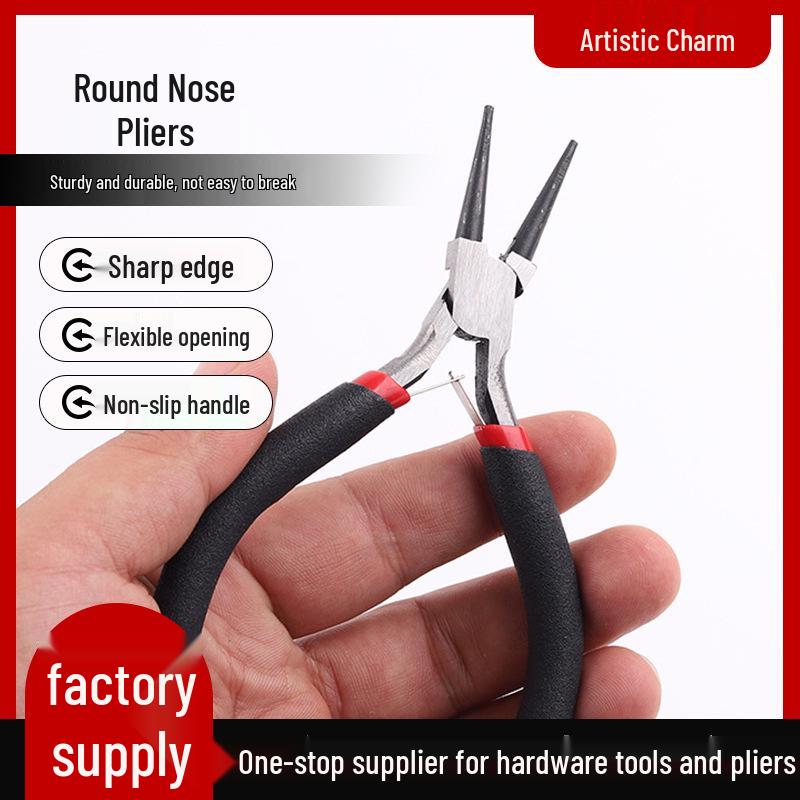 Мини круглогубцы для ювелирных работ, 4,5 дюйма, красные и черные