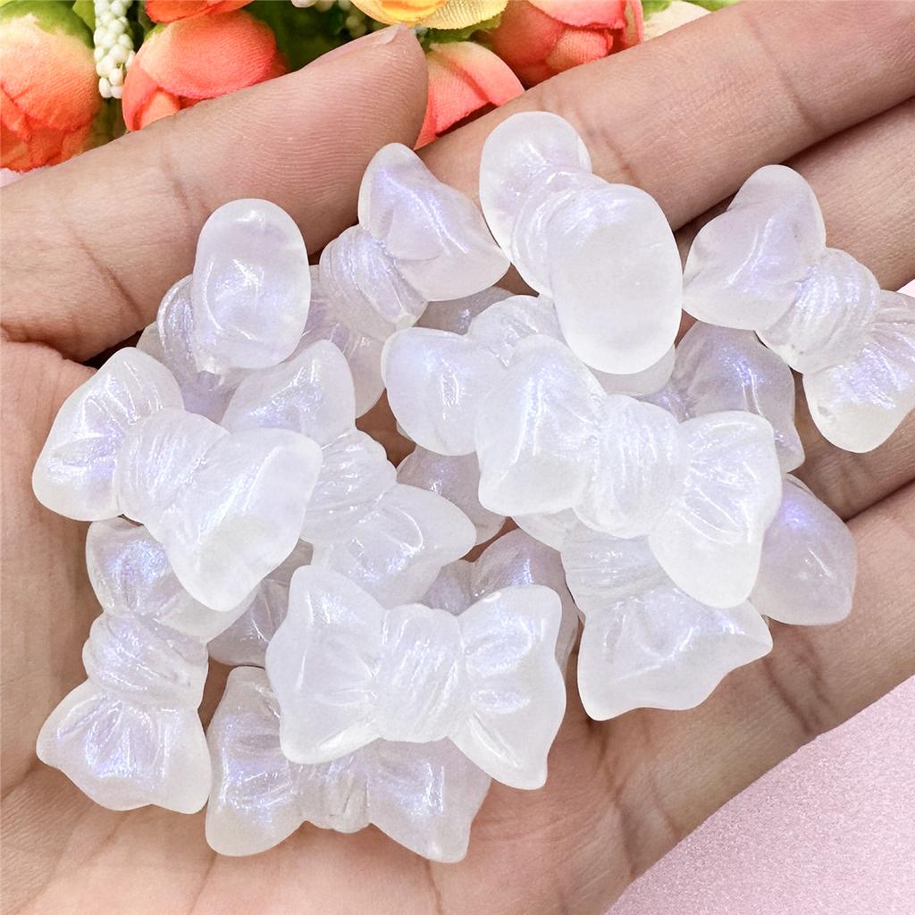 Home Party Supplies Jewelry Making Handmade Material 16.2*24.2mm Bow 20Pcs Acrylic Charms Colorful Exquisite Loose Beads With Hole DIY