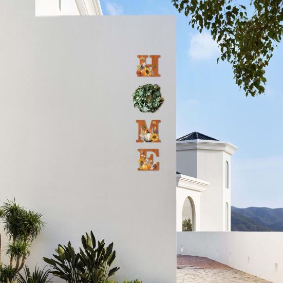 Yousheng Настенный Домашний Знак с Искусственным Эвкалиптовым Венком Деревенские Деревянные Домашние Буквы Декоративное Настенное Искусство для Гостиной Кухни Прихожей Фермерского Дома