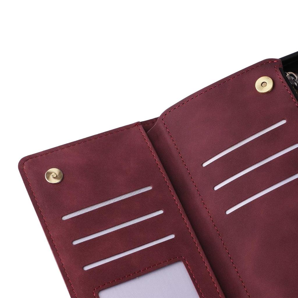 Роскошный кожаный чехол с отделением для карт-кошелька на молнии для Samsung S23 S22 S21 S20 Ultra Plus A13 A14 A54/iPhone 14 13 12 Pro Max XS Max 8P 7P Redmi Huawei