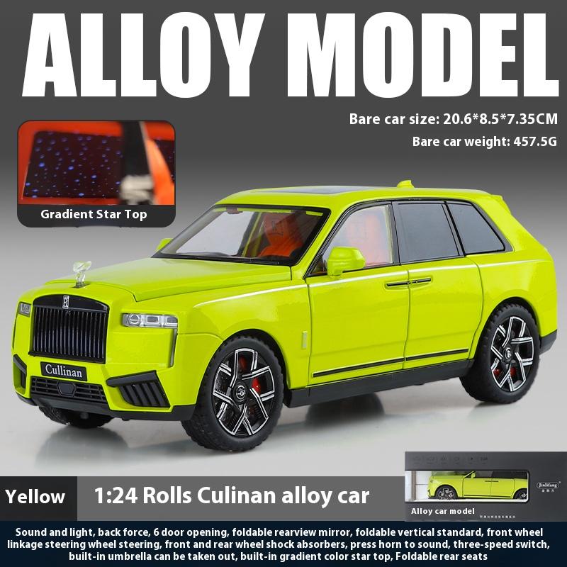 1:24 Рулона-Модель Автомобиля из Сплава Cullinan, С Имитацией Крыши «Звездное Небо», Внедорожник, Игрушечный Автомобиль для Мальчика, Внедорожник, Коллекция, Украшение, Подарок