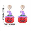 Dripping Oil Effect Halloween Earrings Alloy Material Spider Drop Earrings  Halloween Party