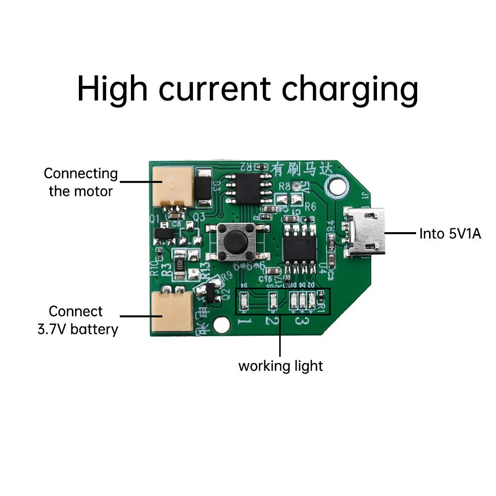 3.7V USB Перезаряжаемый Маленький Вентилятор Печатная плата Плата управления Ручной Мобильный Вентилятор Плата Щеточная Универсальная Плата