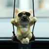 Mituria Car Swing Hip Hop Bulldog Car Figure Accessories, White, 1 Piece,Korean Car Acc