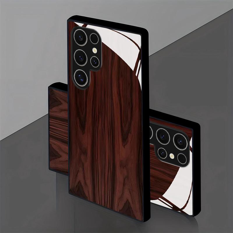 Красный чехол для телефона из стекла с ретро-текстурой для Samsung Galaxy S26 S25 Plus S25 Ultra S24 FE S23 A16 A32 A33 A34 A53 A54 5G