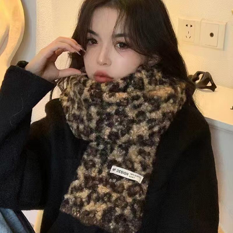 Сексуальный леопардовый женский зимний теплый шарф с кисточками шаль кашемировый платок пашмина хиджабы женские шарфы накидки