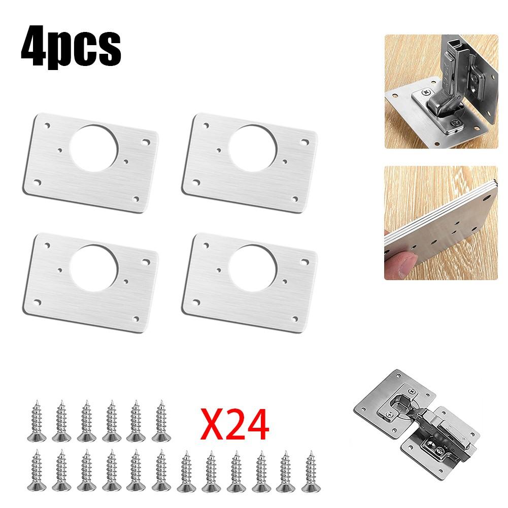 Hinge Repair Plate Stainless Steel Furniture Cupboard Mount Tool For Cabinet Lat