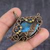 Labradorite Handmade Copper Wire Wrap Jewelry Pendant 1.77" H6k12