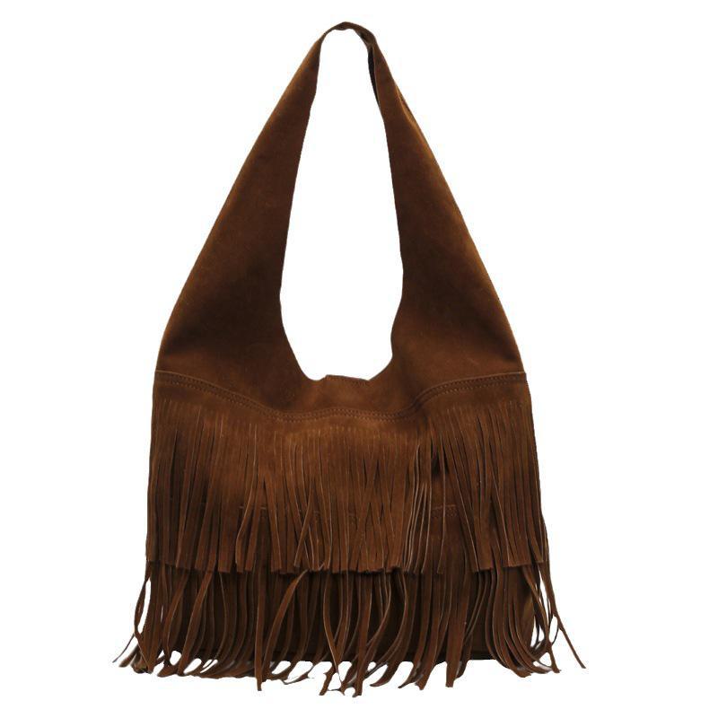 2024 Retro Tassel Large-Capacity Mother-and-Child Ladies Shoulder Crossbody Bag