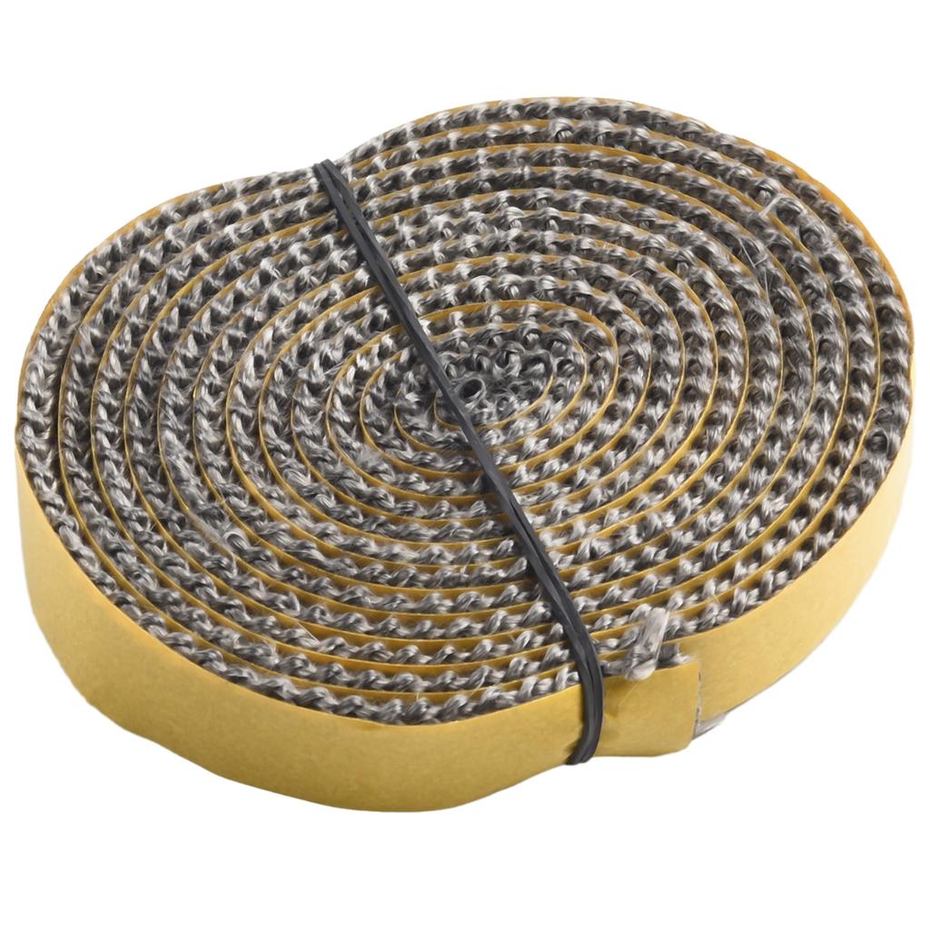 10/15 мм Уплотнительная веревка для камина Дверца дровяной печи Самоклеящийся уплотнительный шнур из стекловолокна Замена 2 м Черная уплотнительная лента