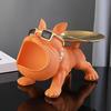French Bulldog Figurine Key Storage Tray Big Mouth Sunglasses Dog Resin Statue Jewelry Trinket Keys Container Box Animal Desktop Decoration Ornament