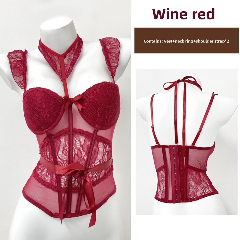 Сексуальный кружевной жилет Fish Bone с накладкой на грудь, можно носить на улице, красивое цельное нижнее белье