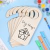 10 Pack Unfinished Wooden Door Knob Sign, Blank Double Sided Hanger Plaque Natural Wood Door Sign for Office, Room, Hotel DIY Craft Project Message