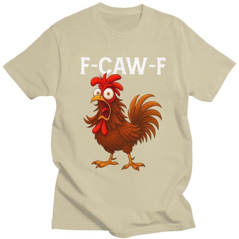 Мужские футболки с мемом 'Кричащий цыпленок FCAWF' 100% хлопок Одежда Повседневная Новинка Креативная графика Футболки