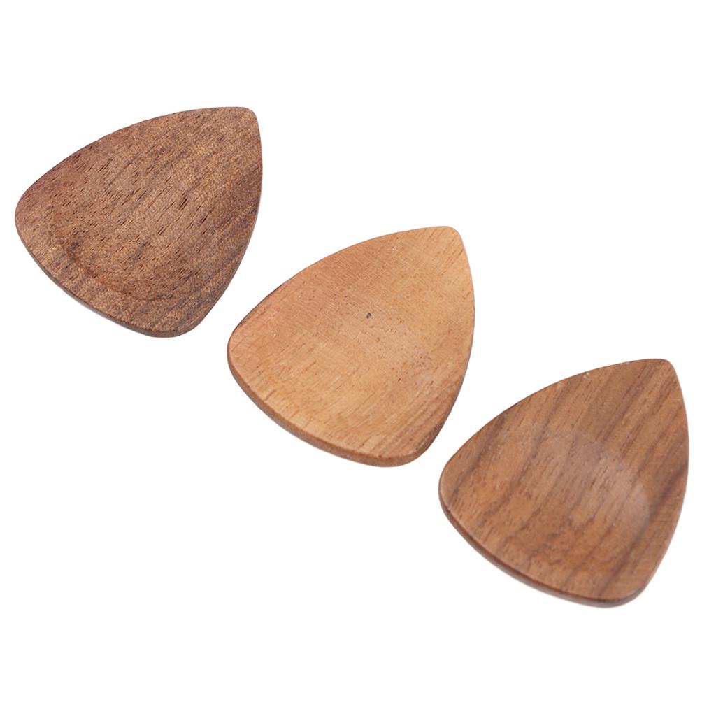 Wood Guitar Pick Holder Set 3 Pcs Wooden Guitar Picks and Storage Case for Performance