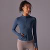 New Double-sided Nylon Brushed Sports Zipper Stand Up Collar Yoga Jacket, Sports Running Fitness Long Sleeved Top For Women