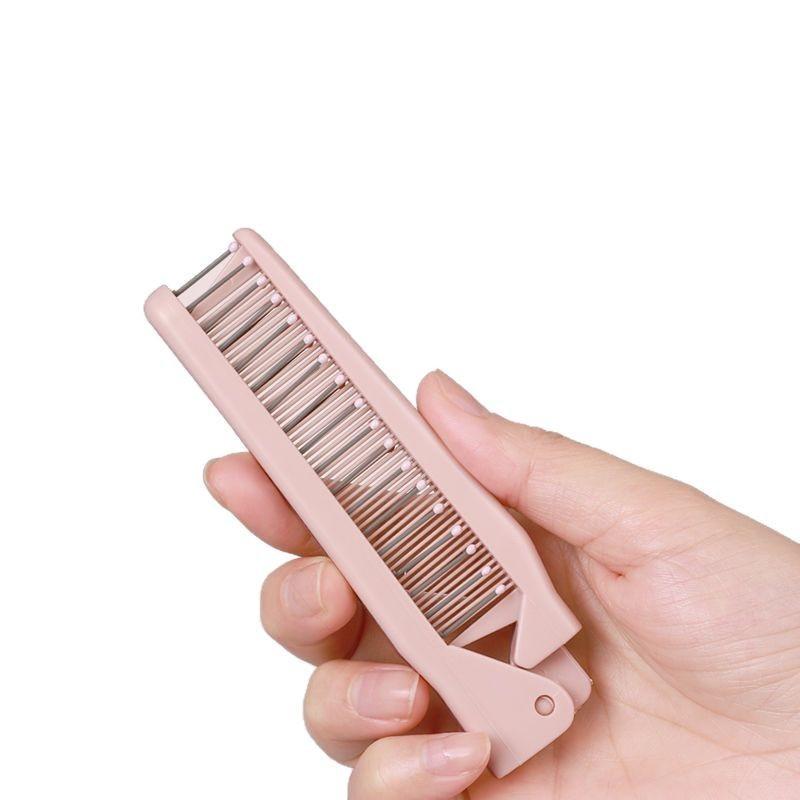 Двухфункциональная складная дорожная расческа, антистатический инструмент для кудрявых волос, мягкие зубчики для распутывания, портативная для девочек, принадлежности для укладки волос