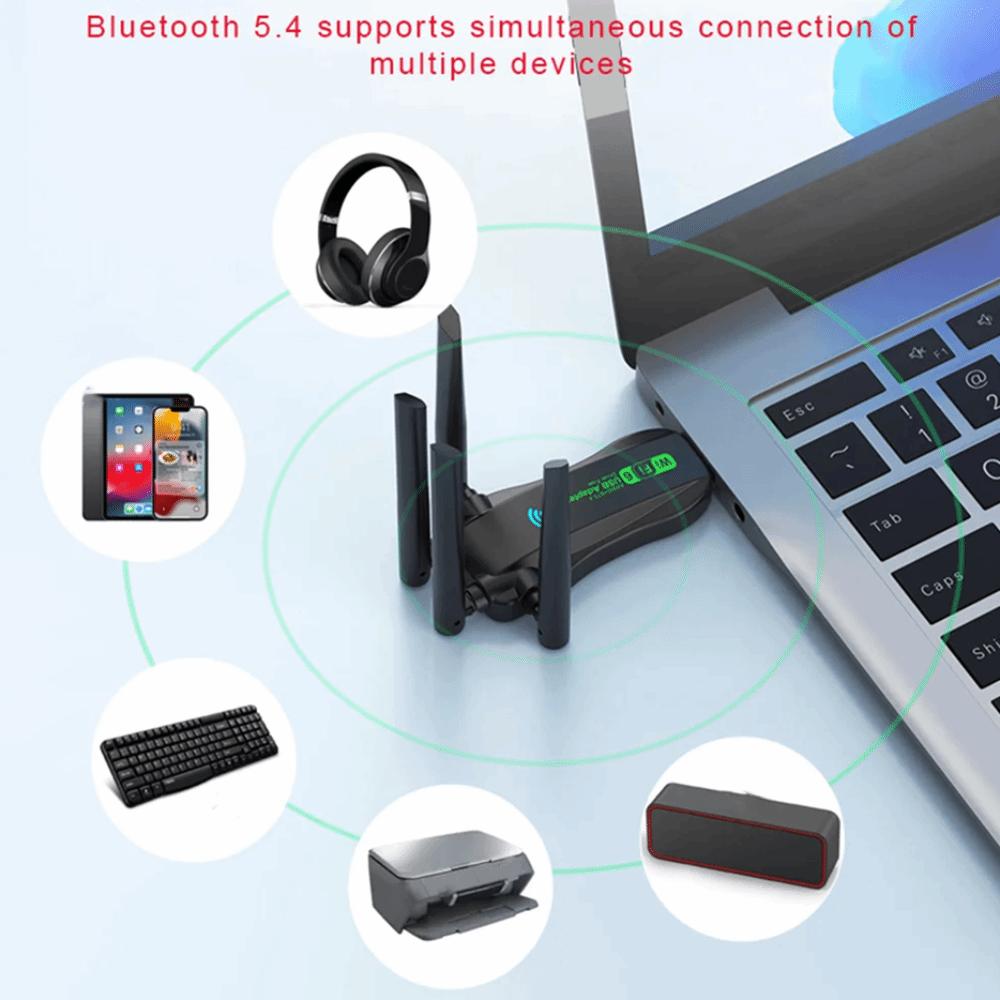 AX900 Двухдиапазонный WiFi6 USB-адаптер 4 Антенны 2.4G/5ГГц 900 Мбит/с WiFi-донгл Без драйверов USB-интерфейс Беспроводная сетевая карта