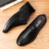 Men's Fashion Leather Shoes Formal Business Work Casual Shoes Outside Wear Low Top Lazy Slip On