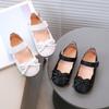 Children Girls Casual Retro Bowknot Design Soft Bottom Non-Slip Princess Shoes Single Shoes Leather Shoes