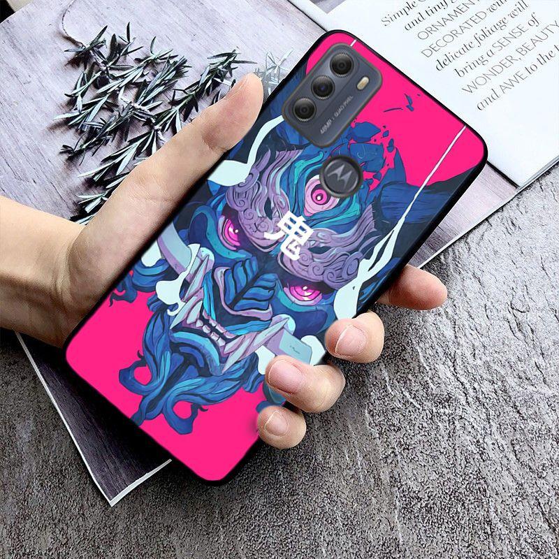 Японский самурайский чехол с маской они для Motorola Moto EDGE 20pro 20lite E6 E7, чехол G STYLUS GPLAY GPOWER G 5G PLUS G30 G100 Coque