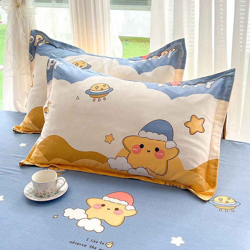 Хлопковые наволочки: Чистый хлопок, простой стиль для дома, общежитий, одноместных и двухместных комнат (Одиночный/Пара)