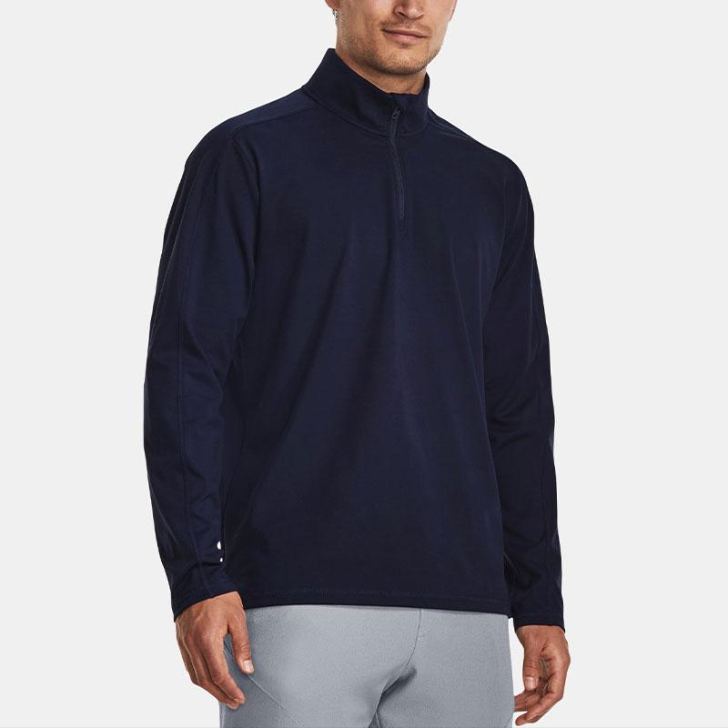 Under Armour Спортивная футболка Meridian с длинным рукавом и высоким воротником на ¼ молнии для мужчин, цвет темно-синий 1379673-410