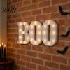 Fun Bedroom Glow Accents 3 Pcs Halloween Boo Letters with LED Light, Indoor Marquee Light Wall Mounted Sign Up BOO for Home Kitchen Fireplace