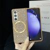 Чехол из блестящей кожи и магнитного пластика для телефона Samsung Galaxy Z Fold 6 5 4 Fold 6 Fold 5 Fold 4 Fold 3 Hard Shell Защитный чехол