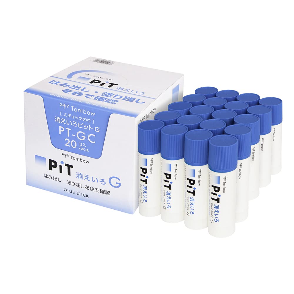Tombow Pencil PiT Disappearing Color Stick Glue, 40g, Large Capacity G Size, Disappears Color, 20