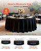 VEVOR Black Round Tablecloths 6 Pack, 120 Inches in Diameter, Stain- & Wrinkle- Resistant, Machine Washable Table Clothes