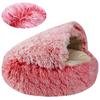 Soft Plush Dog Beds with Cover Round Cat Bed for Small,Middle and Large Dogs House Bed Cat's House for Dogs 2 In 1 Sleeping Nest