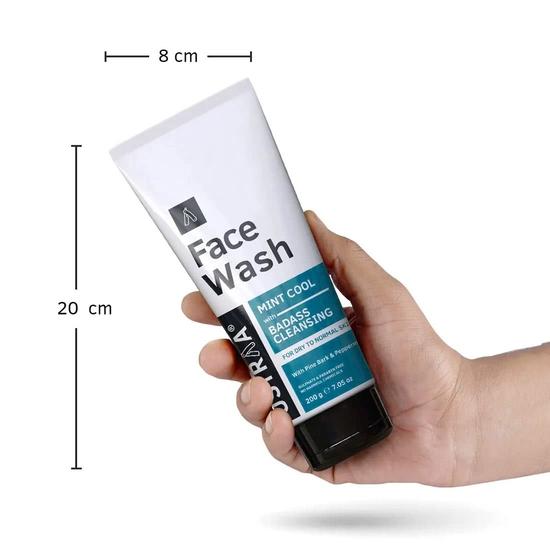 Ustraa Средство для умывания лица - Mint Cool - Для сухой и нормальной кожи - 200 г | Уменьшает потерю влаги | Удаляет грязь и омертвевшие клетки кожи | с сосновой корой и мятой