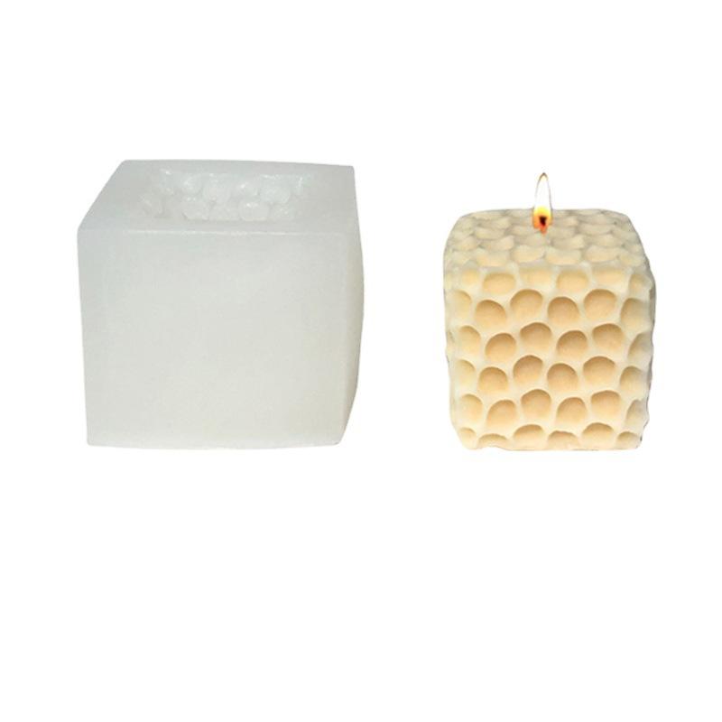 Cube Honeycomb Scented Candle Silicone Mold DIY Chocolate Mousse 3D Cube Shape Molds Wedding Home Decoration