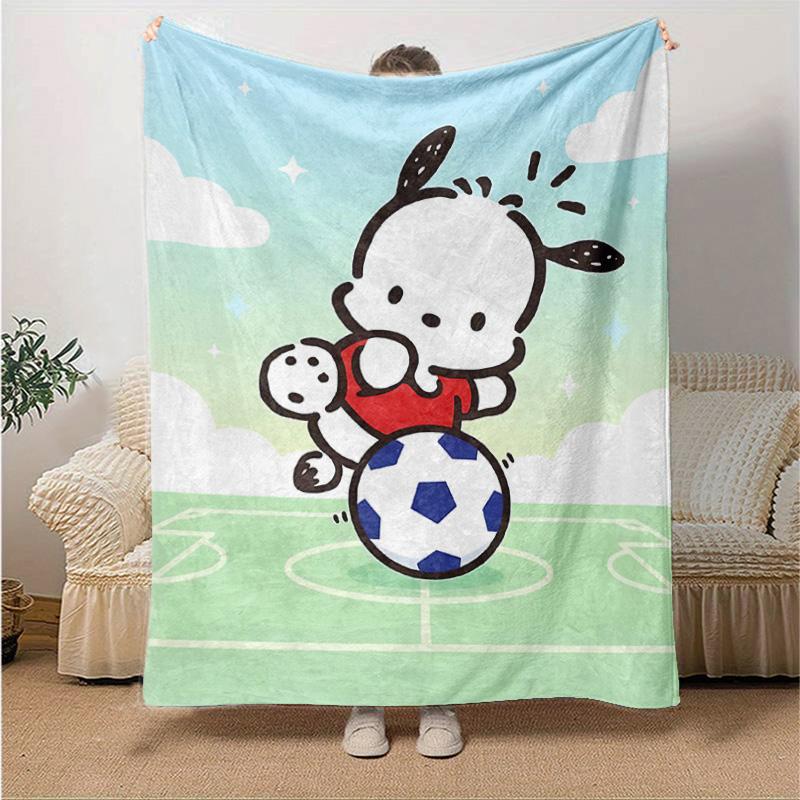 1pc Soccer Fun Friends Flannel Blanket Soft Warm Throw Blanket for Bedroom Living Room Bed Travel Camping Picnic Gift. MT71501134