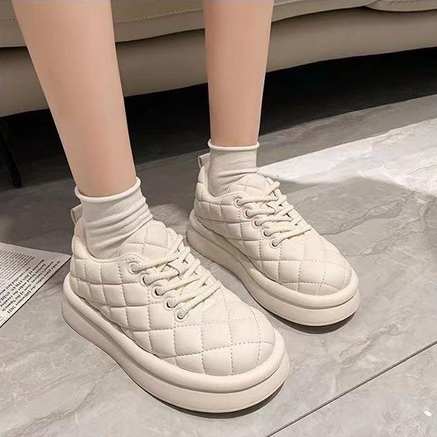 Autumn Winter Plush Warm Women's Cotton Shoes New Breathable Thick Sole Anti Slip Women's Vulcanized Shoes Sneakers