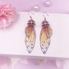 Fashion Jewelry Butterfly Earring Fairy Simulation Insect Wing Hook Earring Translucent Cicada Wing Drop Earrings Woman Jewelry