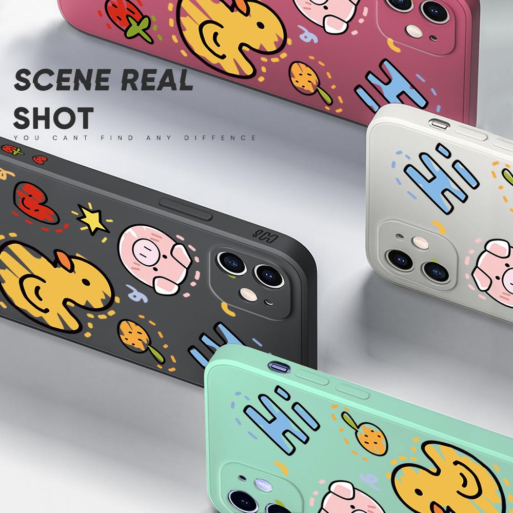 Милый милый чехол для телефона с изображением животных для Redmi Xiaomi POCO Note 10 Pro 9 9A 9T 10C 8 7 11 Lite 5G X3 M3 с квадратным краем, мягкая полная защита камеры, мягкий чехол из ТПУ