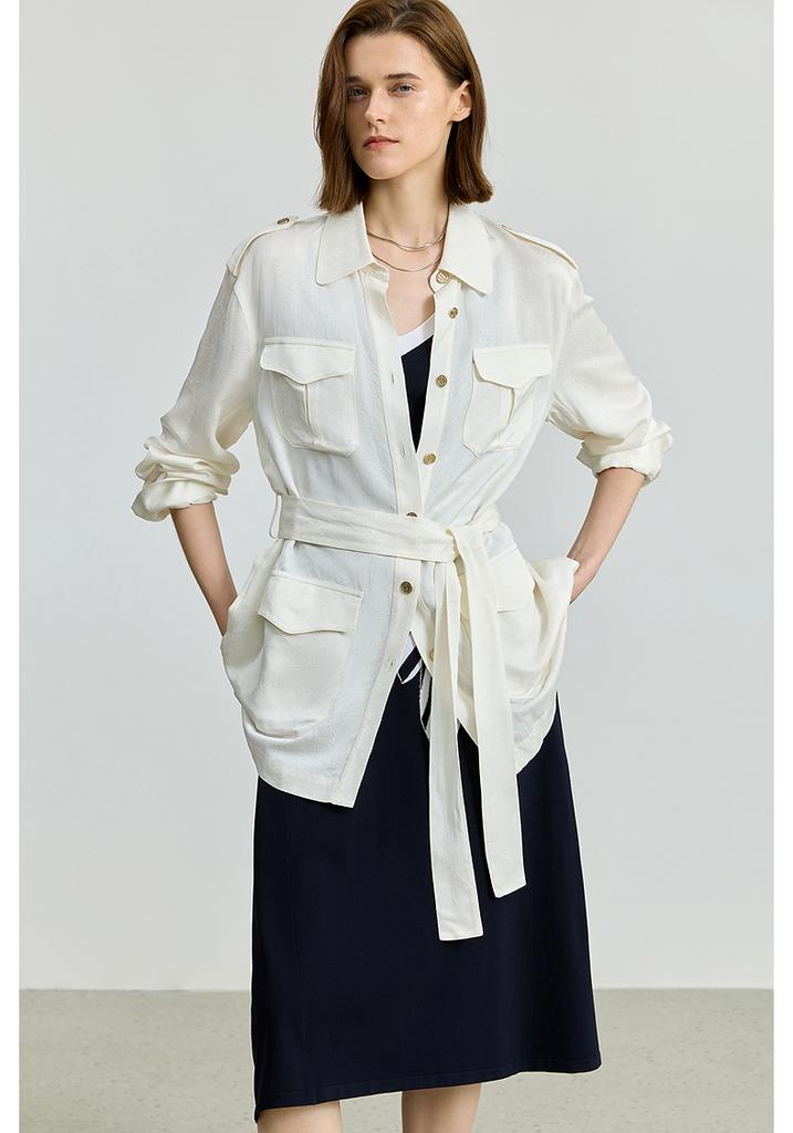 LILY Workwear Commuting White Long-Sleeved Jacket