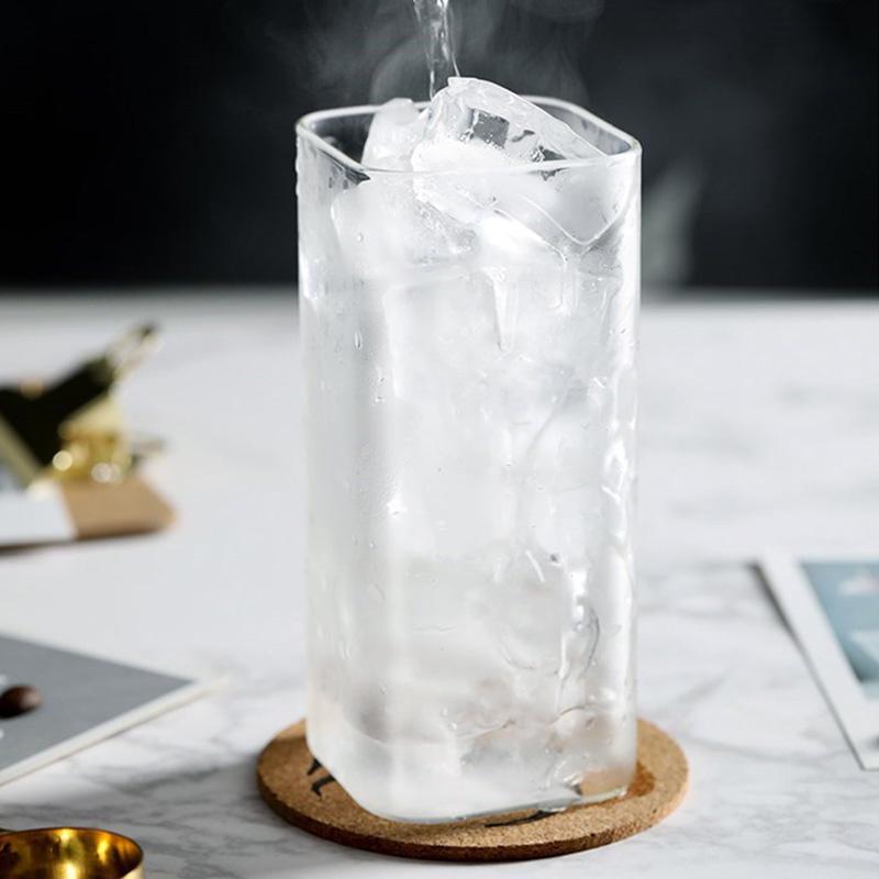 Квадратная стеклянная прозрачная кружка для холодных напитков, большая емкость, ледяная вода, молоко, чай, чашка для питья, бокал для вина, кофейная чашка для ресторана, бара, дома