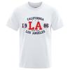 California 1986 Los Angeles Man Women T-Shirts Hip Hop Loose Shirt USA City Street Tops Breathable Cotton Clothing