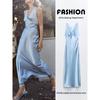 Za2024 Summer New Product Women's Clothes Fashion V Neck Sleeveless Waist-Tight Slim Looking Silk Satin Texture Dress 3272399