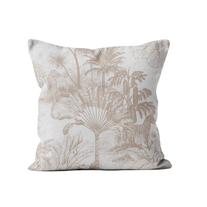 Coussin déhoussable imprimé en polycoyon 40x40 cm KENYA, par Soleil d'Ocre