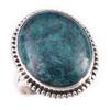 Кольцо из серебра 925 пробы с натуральным тибетским бирюзовым камнем ручной работы, размер 7 G0a18