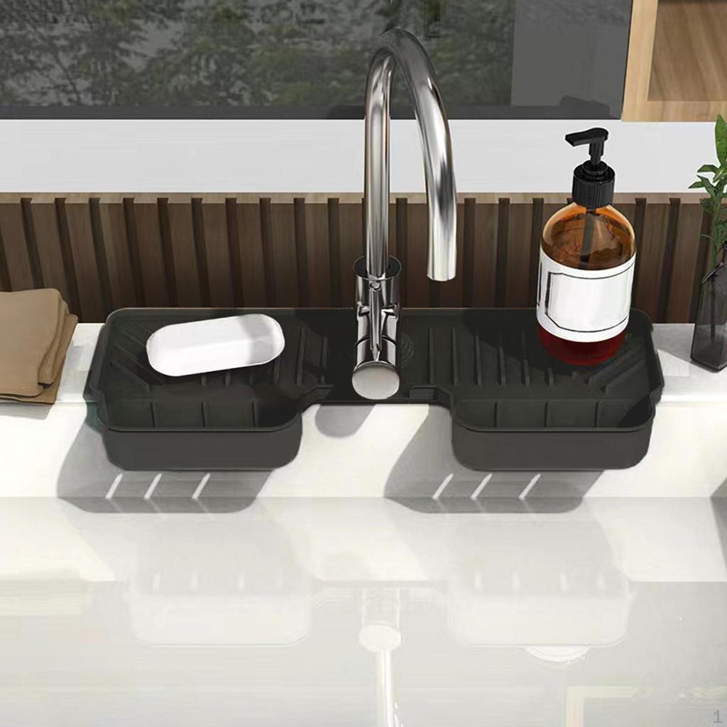 Силиконовый коврик для смесителя для раковины за многоразовой защитной ручкой для капельного дренажа