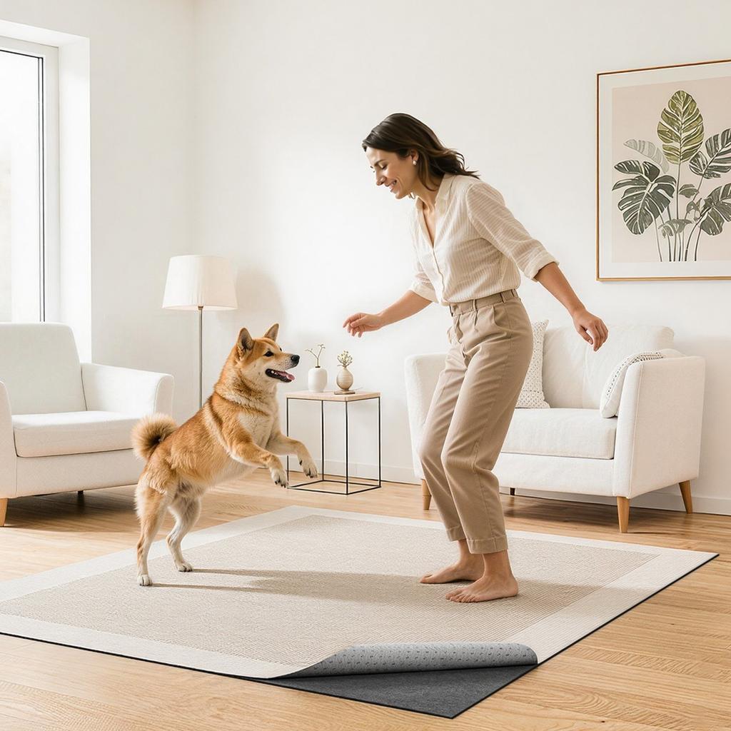 Rug Pad 1.52 x 2.13 m, Non-slip Carpet Area Pad, Rug Mat Padding with Dual Surface Felt Cushion & Rubber Gripper, Hardwood Floor Protection for All
