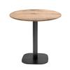 Round Table Ø 70 Cm - Round Model In Natural Tannin Wood