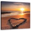 Canvas Print, Heart Love Sunset